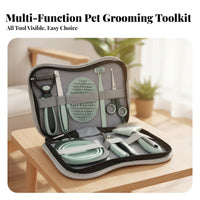Portable Grooming Kit with Carrying Case Organized Pet Grooming Kit with Scissors Ergonomic Non-Slip for Home, Travel