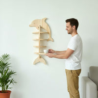 Wooden Wall Shelf Space Saving Decorative Wall Shelf Retro Design