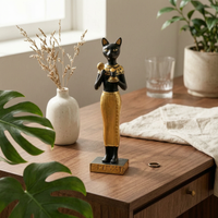 Cat Deity Statue Tabletop Bastet Statue Slender Decor for Collectors