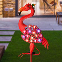 Iron Solar Flamingo Garden Light for Outdoor Lawn Decoration