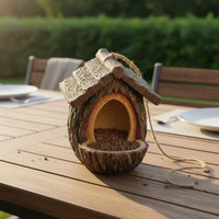 Tree Log Bird Feeder Weather Resistant Resin Wild Bird Feeder Weatherproof