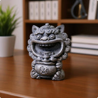 Lion Figurine Compact Treasure Bowl Figurine Resin