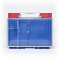 Portable Storage Box with Compartments Hinged Compartment Box with Handle Latched Plastic Organizer with Latches Clear for First Aid