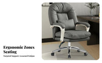 High-Spine Recliner with Footrest Adjustable Height Cushioned Reclining Chair with Footrest Support Effortless Rolling Casters