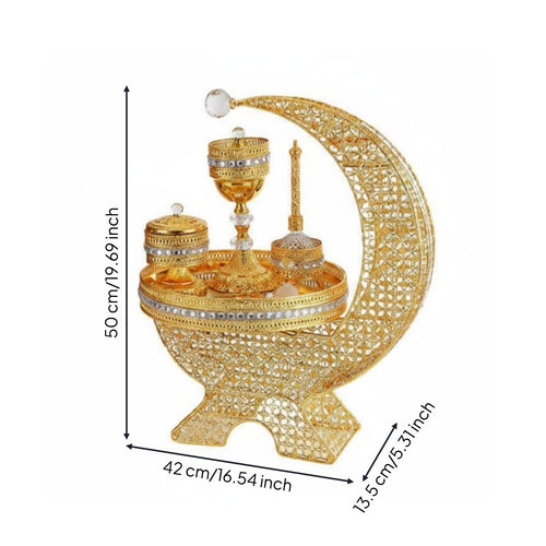 Arabic Scent Tray Set Delicate Workmanship Half-Moon Moon Scent Holder Tabletop Ornament Home Decor