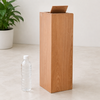 Wooden Trash Can for Bathroom, Slim Bin with Lid, 6L, 65cm, for Home and Office