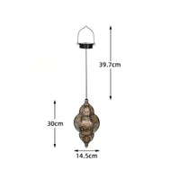 Solar Hanging Pendant Lamp Dark Metal Finish for Garden, Courtyard