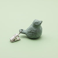 4 Pieces Clip-Attached Bird Ornament Hand-Finished Cast Iron Ornament Textured