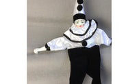 Dangling Leg Clown Ornament Collectible Ceramic Pierrot Doll Vintage Style House Decoration for Collectors