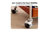 2-Tier Rolling Side Table Foldable Design 2-Tier Folding Trolley With Casters Multi-Functional for Apartment Dwellers