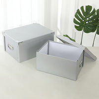 Foldable Paper Storage Box with Lid