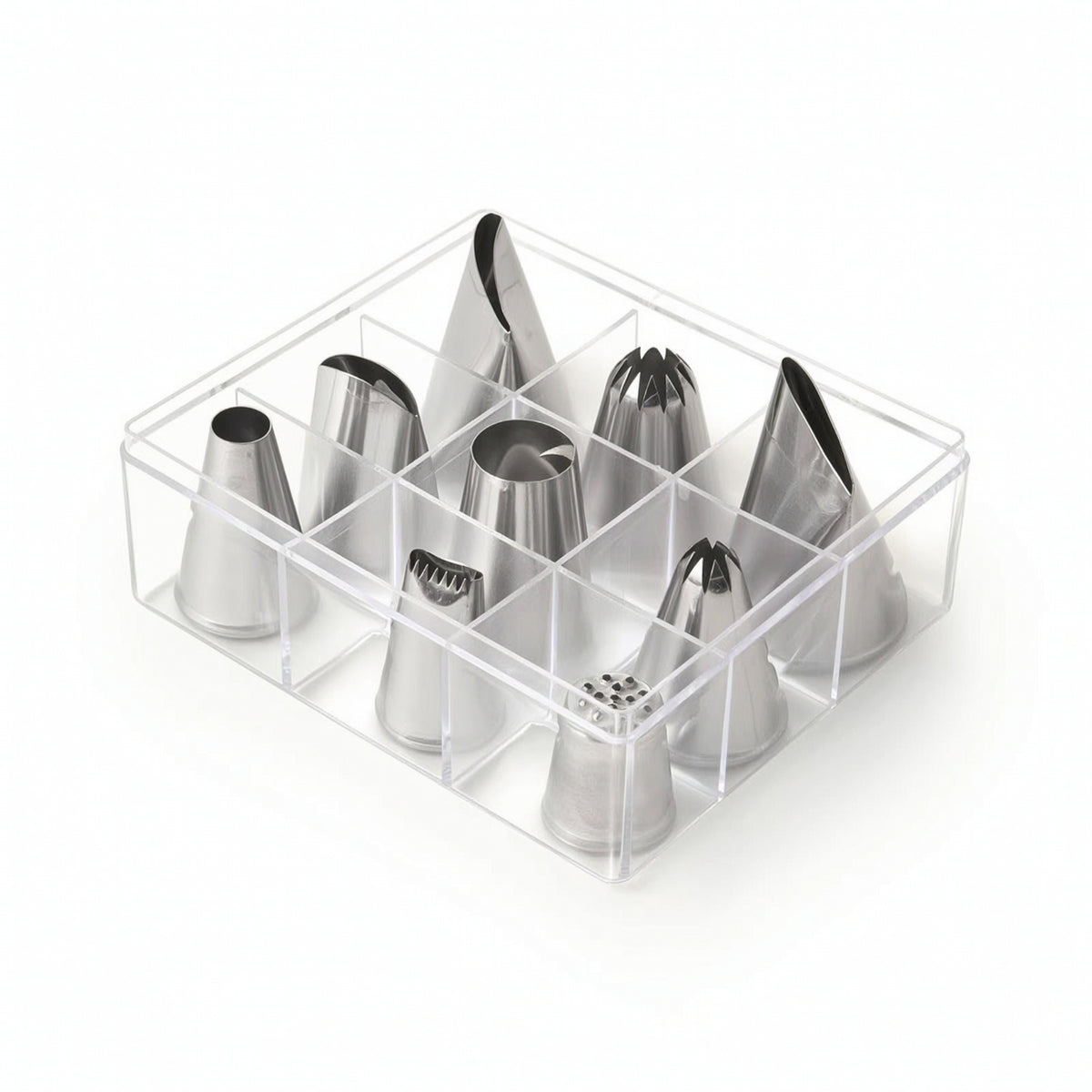 9 Pieces Piping Tip Set with Storage Case Rust-Resistant for Cupcake Frosting