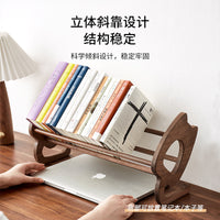 Wooden Expandable Bookend, Large Capacity Desk Book and File Organizer