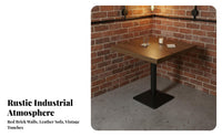 High-Density Foam Cushion Industrial Design Booth Sofa Solid Wood Tabletop Industrial Bar Table and Sofa Comfortable Seating Commercial Dining Furniture Easy to Clean for Interior Designers, Business Owners, Homeowners, Restaurants, Taverns, Cafes