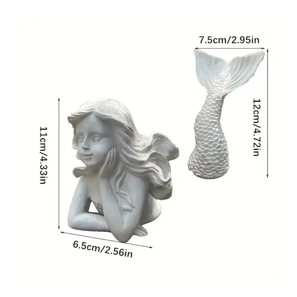 Mermaid Statue Weatherproof Resin Mermaid Sculpture Waterproof for Yard, Patio