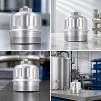 Aluminum Billet Fuel Filter Housing Machined Fuel Filter Housing Threaded OEM Fit for Mechanics, Car Enthusiasts, Engine Fuel Maintenance, Engine Bay