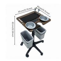 Salon Trolley Cart Cup Holders Rolling Salon Trolley Side Bins for Hair Stylists