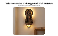 Mythological Sculptural Wall Sconce Antique Bronze Resin Wall Sconce Gothic Lamp Elegant for Collectors