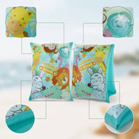 Glossy Swim Arm Bands with Valves Portable Swimming Arm Floaties Quick-Inflate Armbands PVC for Toddlers