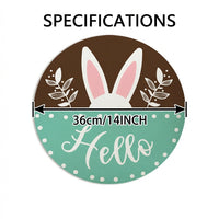Round Easter Placemat Happy Easter Bright Pattern Easter Round Placemat Easy to Clean Decorative Table Mat for Families, Home Decoration, Holiday Dinners, Kitchen