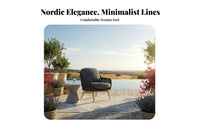 4-Piece Wooden Seating Group Nordic Design Outdoor Furniture Sturdy Frame Soft paddings for Hotel Managers