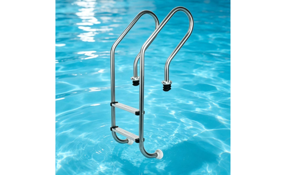 Stainless Steel Pool Ladder Resistant 2-Step Pool Ladder Polished for in-Ground Pools