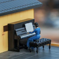 1:64 Scale Pianist Figure High Intricacy Resin Piano Player Model Highly