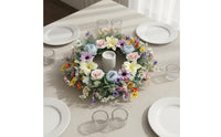Lifelike Flowers Seasonal Blossom Wreath Vibrant Colors Artificial Flower Wreath Reusable for Wedding, Wall Decor, Party