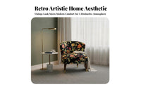 Floral Print Armchair Vintage Design Upholstered High-Sided Armchair Armchair Designer Inspired High Support Support for Adults