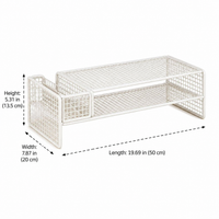 Metal Monitor Stand Riser, 2 Tier Freestanding Desk Riser, Minimalist Ventilated Design for Home Office Decluttering