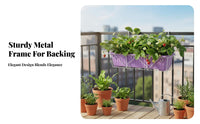 Over-the-Rail Hanging Basket Rectangular Frame Railing Planter Anti-Rust Coating