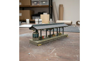 Railway Stop with Canopy Realistic HO Model Railway Station Stop Painted for Hobbyists, Dioramas