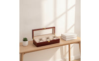 Lacquered Watch Storage Box with Glass Lid Glossy Watch Box with Glass Lid High End Transparent for Bedside Table