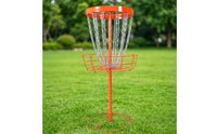 Outdoor Disc Golf Basket with Chains All-Metal Portable Disc Golf Target Heavy Duty Freestanding for Athletes, Backyard, Park