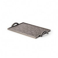 Decorative Tray with Handles Textured Vanity Tray Sleek for Dresser, Entryway