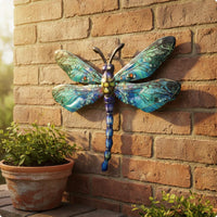 Dragonfly Wall Artwork Simple to Hang Metal Dragonfly Decor Colorful Design for Garden