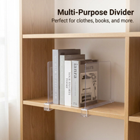 8 Pcs Acrylic Shelf Dividers, Separator for Wardrobe, Transparent Shelf Dividers for Closet, Bedroom Storage Shelf Dividers