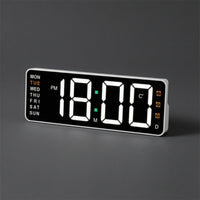Weekday Indicators LED Digital Alarm Clock Large Display Digital Desk Clock Simple Operation Desktop Device Rounded Corners