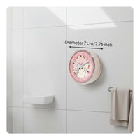 Rose Rabbit Shower Clock Suction Mount Home Decor Fogproof for Bathroom, Kitchen