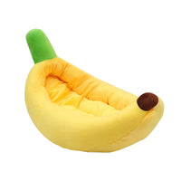 Banana-Shaped Cat Bed with Blanket for Small and Medium Pets