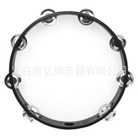 双排手摇铃鼓手拍鼓套装儿童玩具木质手敲鼓舞台表演道具厂家批发