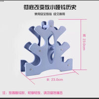 哑铃架家用简易健身器材收纳架男女小型亚铃组合塑料三层塔型支架