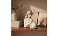 Girl Hugging Cat Statue Cute Resin Girl and Cat Figurine Smooth Finish Home Decoration for Shelf