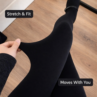 Tights for Women with Thermal Fleece Lined Design for Autumn and Winter, Right Angle Heel Construction Prevents Bunching
