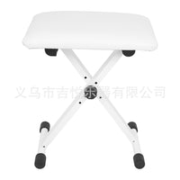 跨境琴凳可升降四档调节X型琴电子琴古筝凳子白色海绵折叠钢琴凳