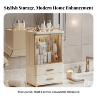 Clear Cosmetic Case with Drawers debrisproof cosmetic organizer Multi-Compartment