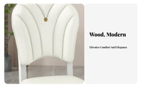 Armless Wood Chair Modern Design Wooden Chair with Cutout Handle Sturdy Construction White Finish for Residents, Students