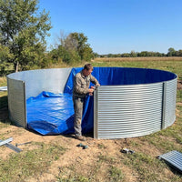 Foldable Fish Pond, PVC Fish Farming Pond, Round, Emergency Water Storage Tank, Assembleable, Outdoor