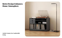 Durable Wood Construction Floor-Standing Vinyl Cabinet Freestanding Media Storage Multi-Compartment Design Household Furniture sturdy Duty for vinyl record storage Collectors, Music Lovers, Home Theater fans, Living Room, Bedroom, recreation Center