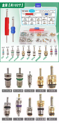 R134a Automotive AC Valve Core for Buick, Audi, Citroen, Peugeot, Sagitar (Assorted)